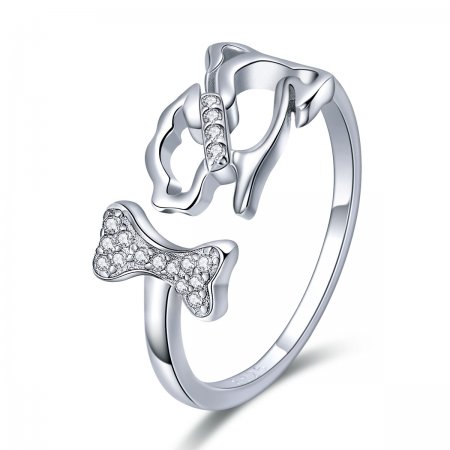Silver Dog\'s Company Ring - PANDORA Style - SCR416