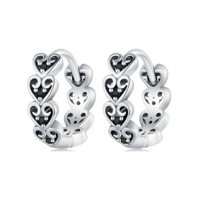 Pandora-inspired heart-shaped hoop earrings - SCE1613