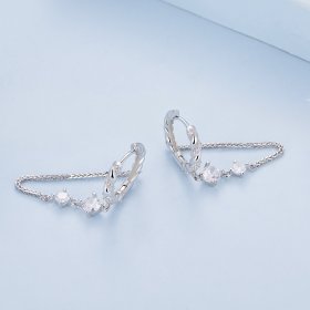Pandora Style Exquisite Tassel Hoop Earrings - BSE822