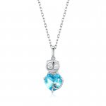 Silver Blue Cat Necklace - PANDORA Style - SCN331