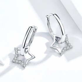 Pandora Style Silver Dangle Earrings, Starry - BSE276