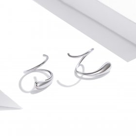 Pandora Style Silver Stud Earrings, Creative Water Droplets - SCE1130