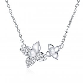 Pandora Style Silver Necklace, Hydrangea Ball, Enamel - SCN438