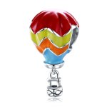 Pandora Style Silver Charm, Turkish Hot Air Balloons, Multicolor Enamel - SCC867