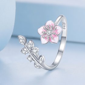 Pandora Style Cherry Blossoms Open Ring - BSR438