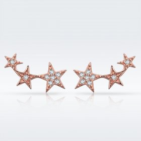 Rose Gold Secrets of Stars Stud Earrings - PANDORA Style - SCE291