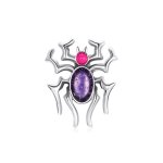Pandora Style Silver Charm, Cyberpunk - Spider, Multicolor Enamel - SCC1842