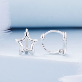 Pandora Style Star Hoop Earrings - BSE896