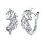 Pandora Style Unicorn Hoop Earrings - BSE832