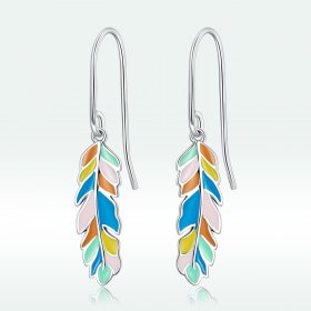 PANDORA Style Colored Feathers Drop Earrings - SCE1398