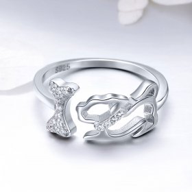 Silver Dog's Company Ring - PANDORA Style - SCR416