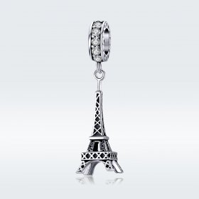 Pandora Style Silver Bangle Charm, Paris Eiffel Tower - BSC154