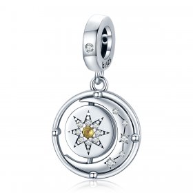 PANDORA Style Stars and Moon Flow Dangle Charm - BSC477