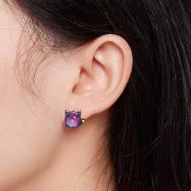Pandora Style Cat Studs Earrings - SCE1568