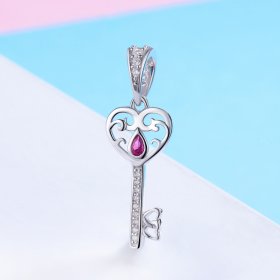 Pandora Style Silver Pendant, The Key to Happiness - SCC791