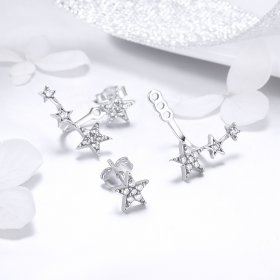 Silver Stars Stud Earrings - PANDORA Style - SCE448