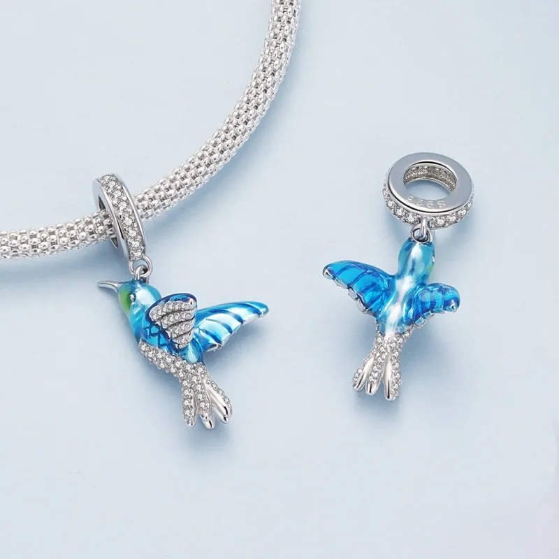 (image for) Kingfisher Pendant Charm in the Pandora style - BSC858 - View 4