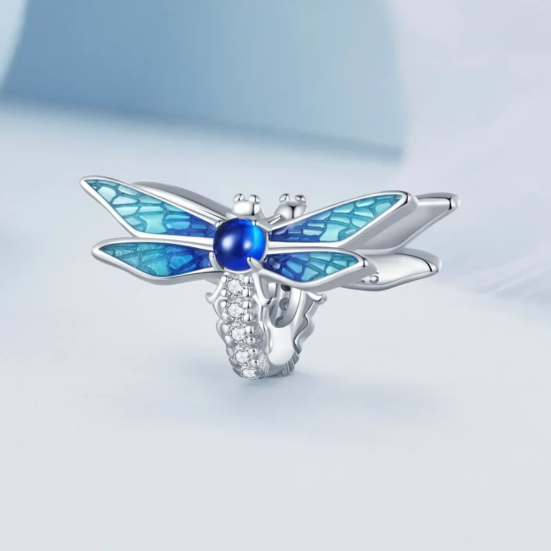(image for) Pandora-inspired Delicate Dragonfly Charm - BSC859 - View 2