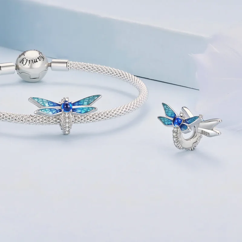 (image for) Pandora-inspired Delicate Dragonfly Charm - BSC859 - View 4