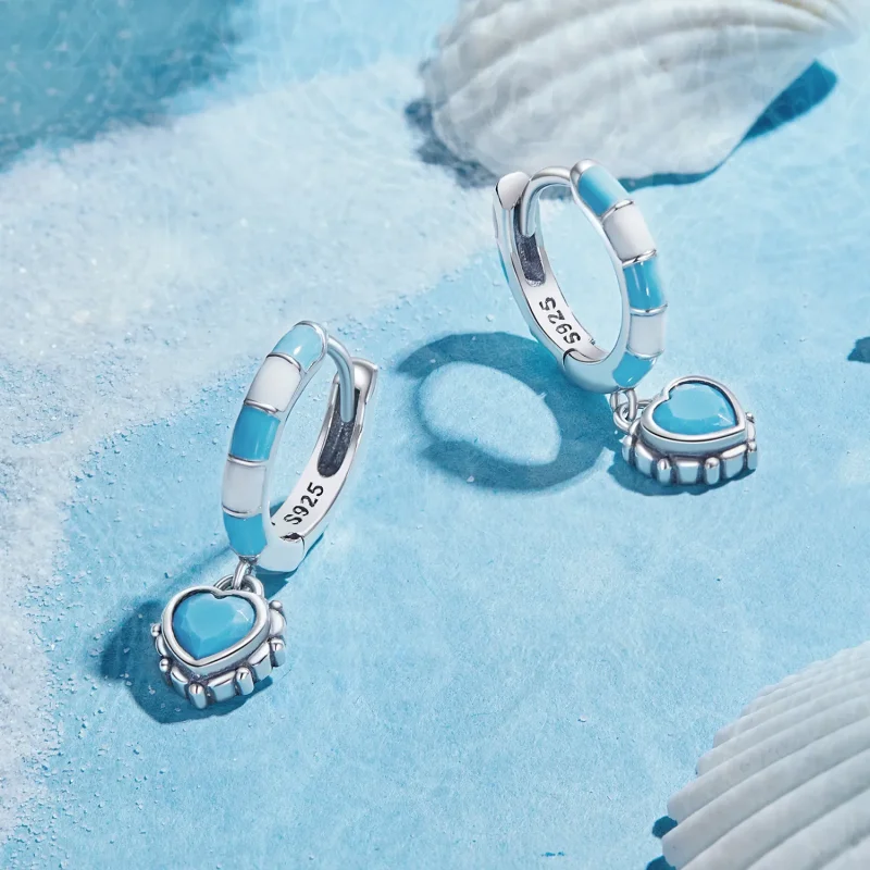 (image for) Pandora-inspired heart-shaped hoops earrings - SCE1594 - View 3