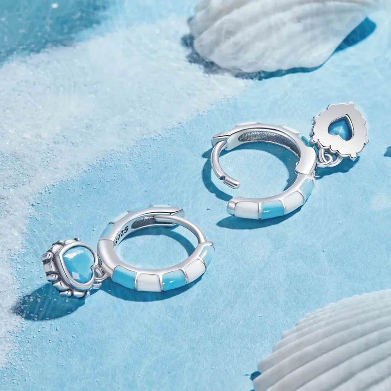 (image for) Pandora-inspired heart-shaped hoops earrings - SCE1594 - View 4