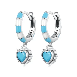 (image for) Pandora-inspired heart-shaped hoops earrings - SCE1594