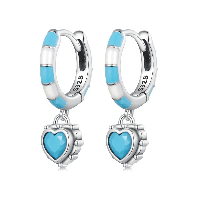 (image for) Pandora-inspired heart-shaped hoops earrings - SCE1594 - Product Image