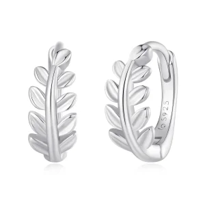 (image for) Pandora-inspired Leaves Hoops Earrings - BSE500-A
