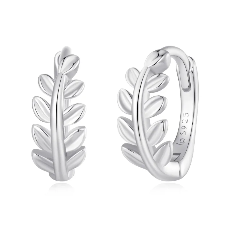 (image for) Pandora-inspired Leaves Hoops Earrings - BSE500-A - Product Image