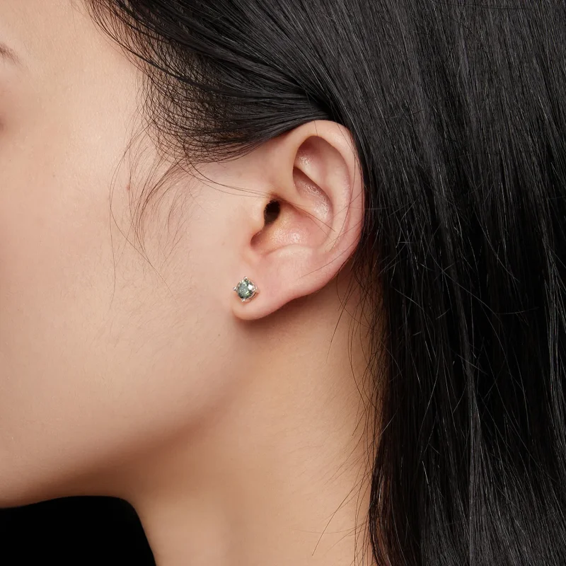 (image for) Pandora Style 0.5 Carat Four Claw Moissanite Stud Earrings - MSE003-CFS - View 5