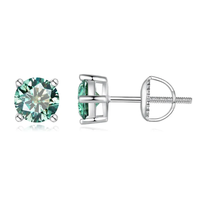 (image for) Pandora Style 0.5 Carat Four Claw Moissanite Stud Earrings - MSE003-CFS - Product Image
