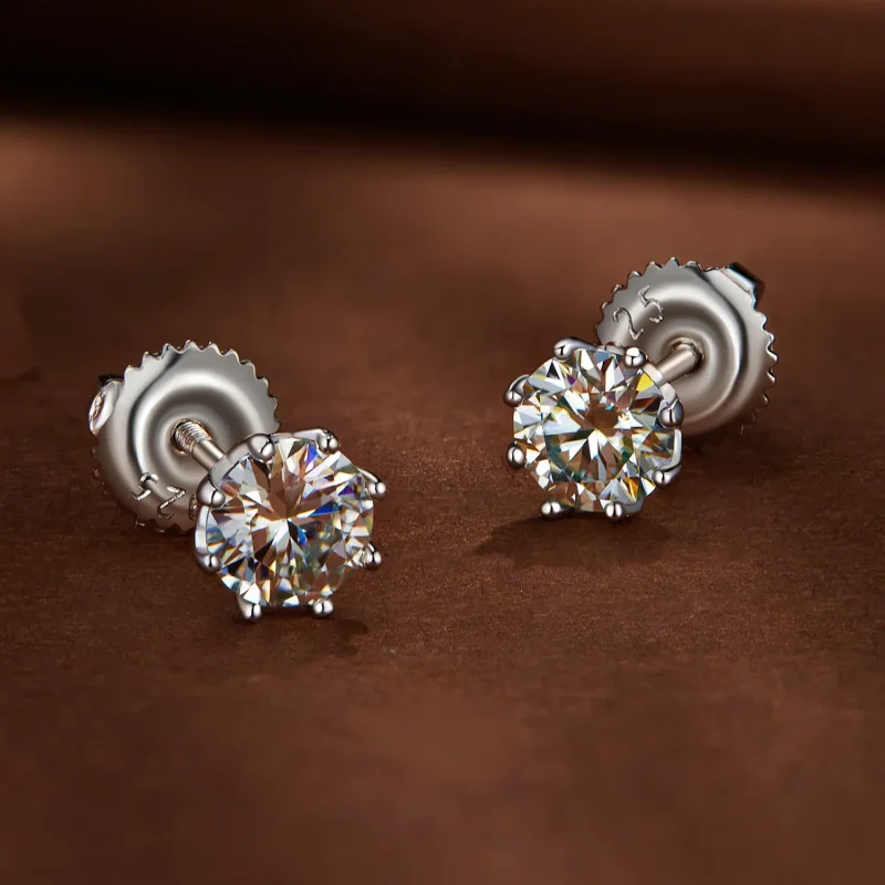 (image for) Pandora Style 0.5 Carat Moissanite Hoops Earrings - MSE019-S - View 2