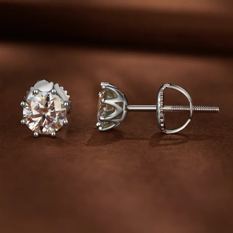 (image for) Pandora Style 0.5 Carat Moissanite Hoops Earrings - MSE019-S - View 3