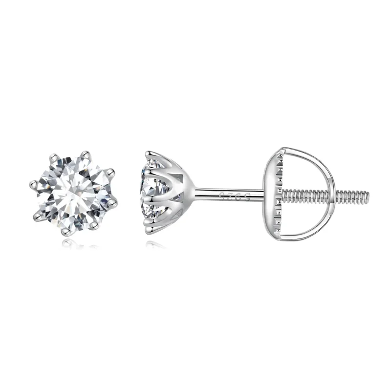 (image for) Pandora Style 0.5 Carat Moissanite Hoops Earrings - MSE019-S - Product Image