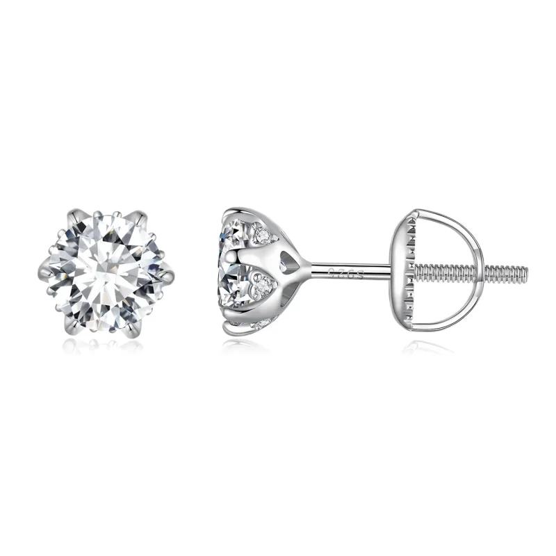 (image for) Pandora Style 0.5 Carat Moissanite Stud Earrings - MSE020-S - Product Image