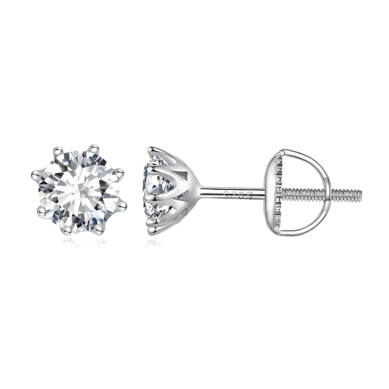 (image for) Pandora Style 1 Carat Moissanite Stud Earrings - MSE019-L - Product Image