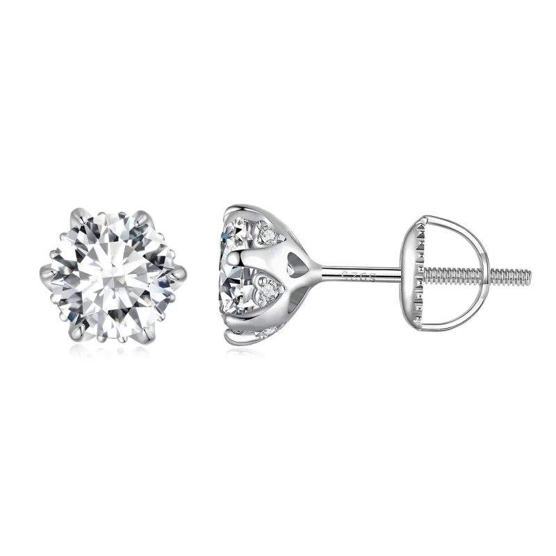 (image for) Pandora Style 1 Carat Moissanite Stud Earrings - MSE020-L - Product Image