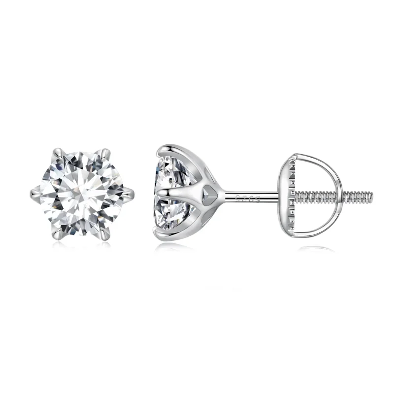(image for) Pandora Style 1 Carat Moissanite Stud Earrings - MSE021-S - Product Image