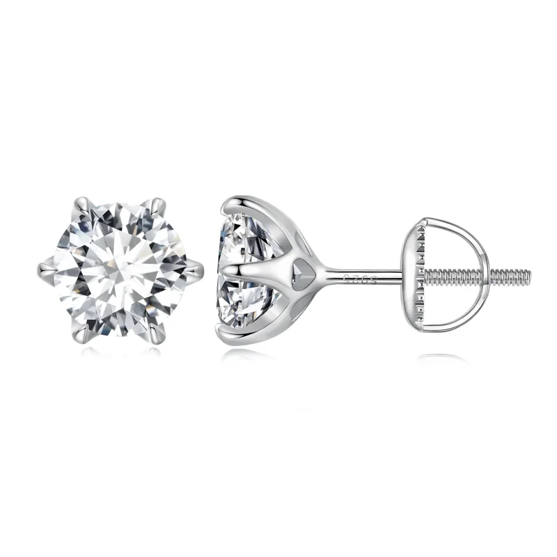 (image for) Pandora Style 2 Carat Moissanite Stud Earrings - MSE021-L - Product Image