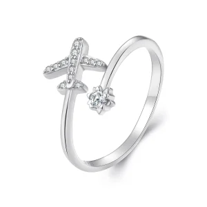 (image for) Pandora Style Airplane Open Ring - SCR623-A