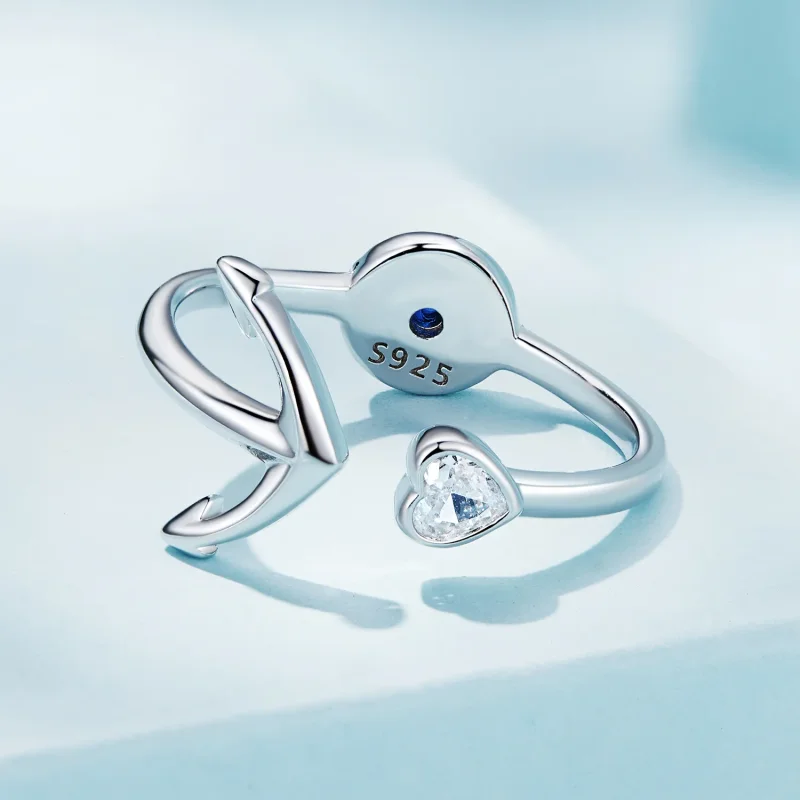 (image for) Pandora Style Anchor Compass Open Ring - SCR935 - View 5