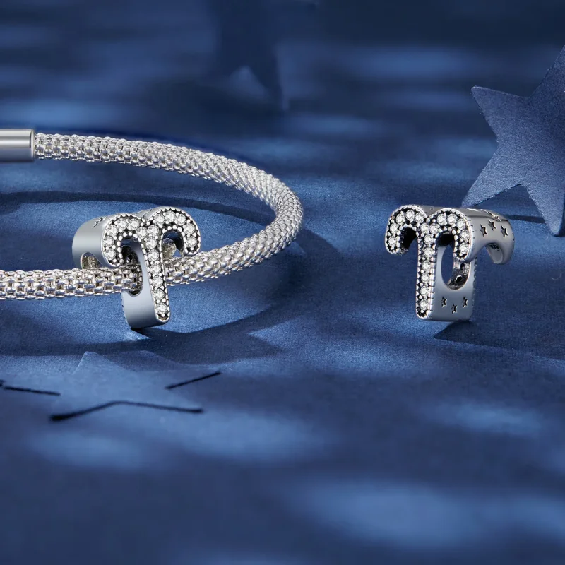 (image for) Pandora Style Aries Lucky Zodiac Sign Charm - SCC2516-1 - View 4