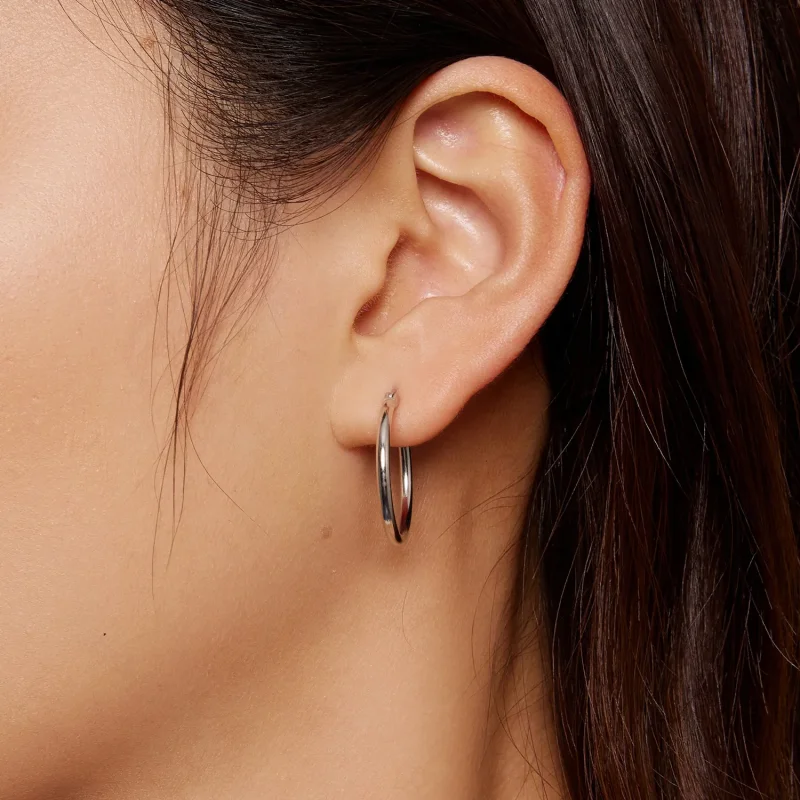 (image for) Pandora Style Big Circle Hoops Earrings - SCE1608-L - View 2