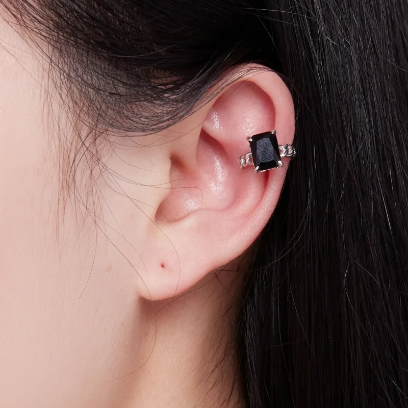 (image for) Pandora Style Black Zirconium Ear clip - BSE847 - View 6