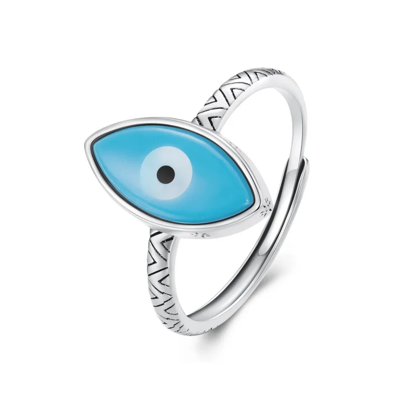 (image for) Pandora Style Blue Devil Eye Open Ring - SCR937 - Product Image