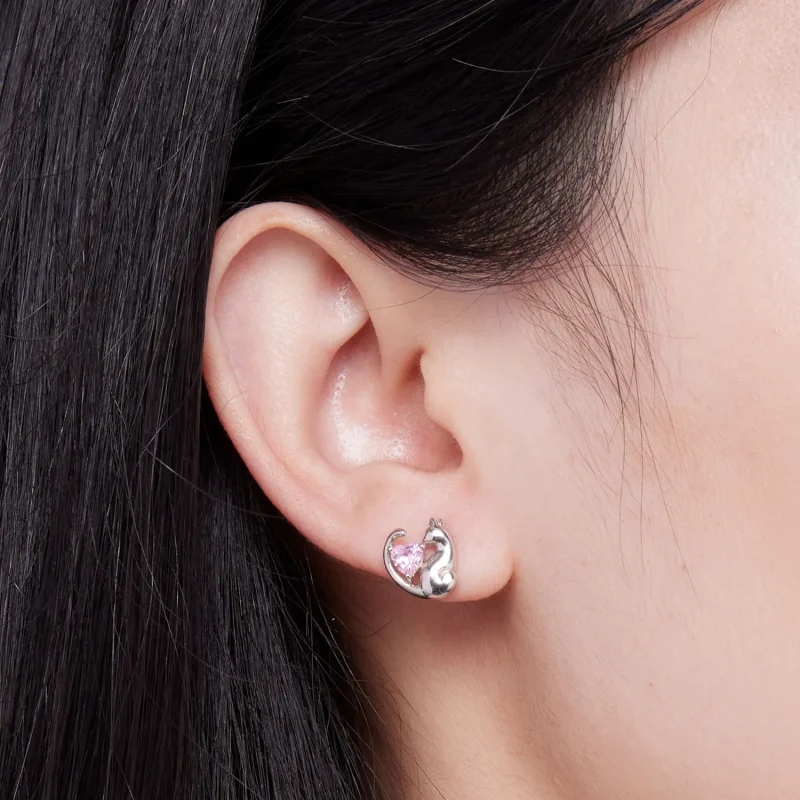 (image for) Pandora Style Cat Stud Earrings - SCE1591-A - View 5