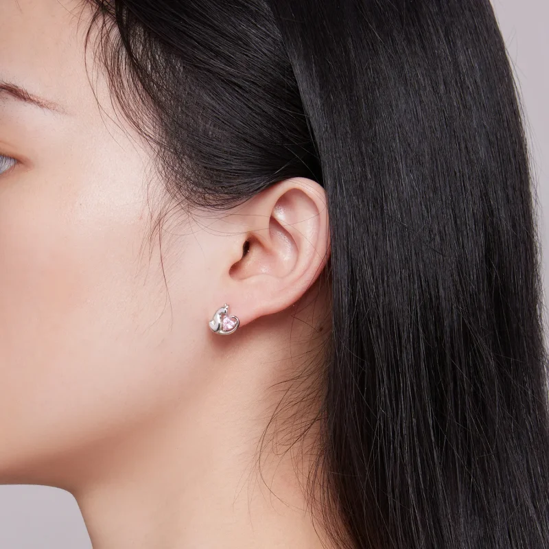 (image for) Pandora Style Cat Stud Earrings - SCE1591-A - View 7