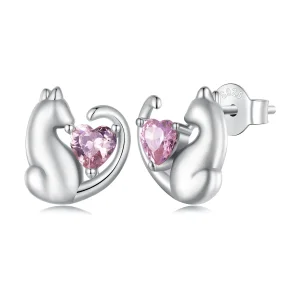 (image for) Pandora Style Cat Stud Earrings - SCE1591-A