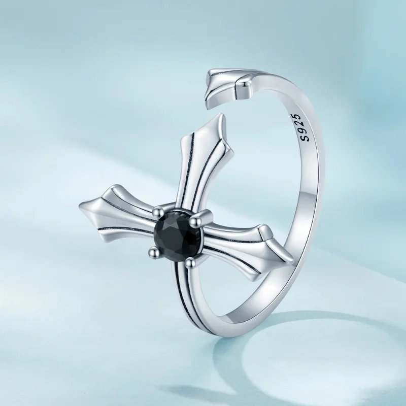 (image for) Pandora Style Cross Open Ring - SCR939 - View 2