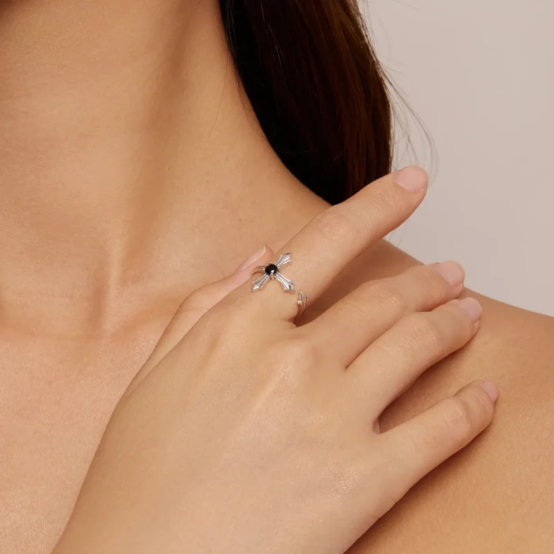 (image for) Pandora Style Cross Open Ring - SCR939 - View 4